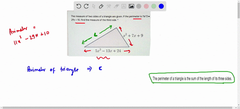 the-measure-of-two-sides-of-a-triangle-are-given-if-the-perimeter-is-11x2-29x-10-find-the-measure-of-the-third-side-the-measure-of-two-sides-of-a-triangle-are-given-if-the-perimeter-is-i1x2-96047