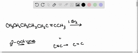alkynes-undergo-many-of-the-same-reactions-that-alkenes-do-what-organic-products-would-you-expect-when-the-following-compound-is-treated-with-equiv-brz-chchzchzchzchzc-cch3-you-do-not-have-t-51302