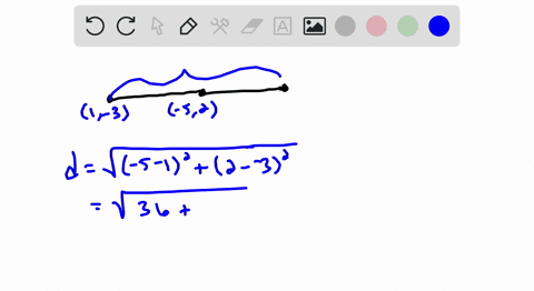 a-line-segment-has-on-endpoint-at-1-3-and-its-midpoint-at-52-find-the-length-of-the-line-segment-53109