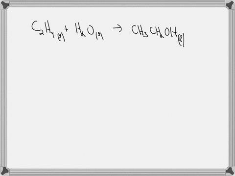 while-ethanol-ch_3ch_2oh-is-produced-naturally-by-fermentation-eg-in-beer-and-wine-making-industrially-it-is-synthesized-by-reacting-ethylene-ch_2ch_2-with-water-vapor-at-elevated-temperatures-a-chemi