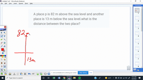 a-place-p-is-82-m-above-the-sea-level-and-another-place-is-13-m-below-the-sea-levelwhat-is-the-distance-between-the-two-place-21321