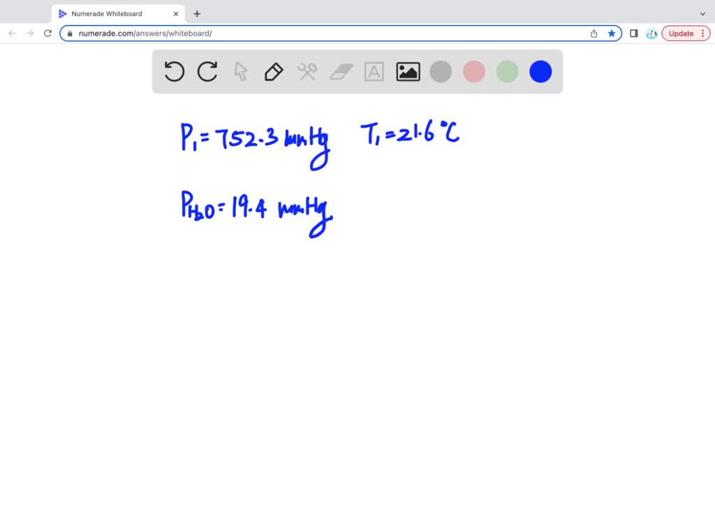 SOLVED Hydrogen gas is collected over water in an inverted buret If
