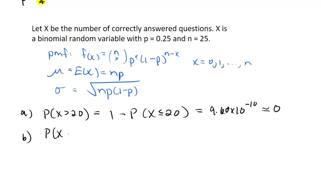 SOLVED A Multiple Choice Test Contains 25 Questions Each With Four 