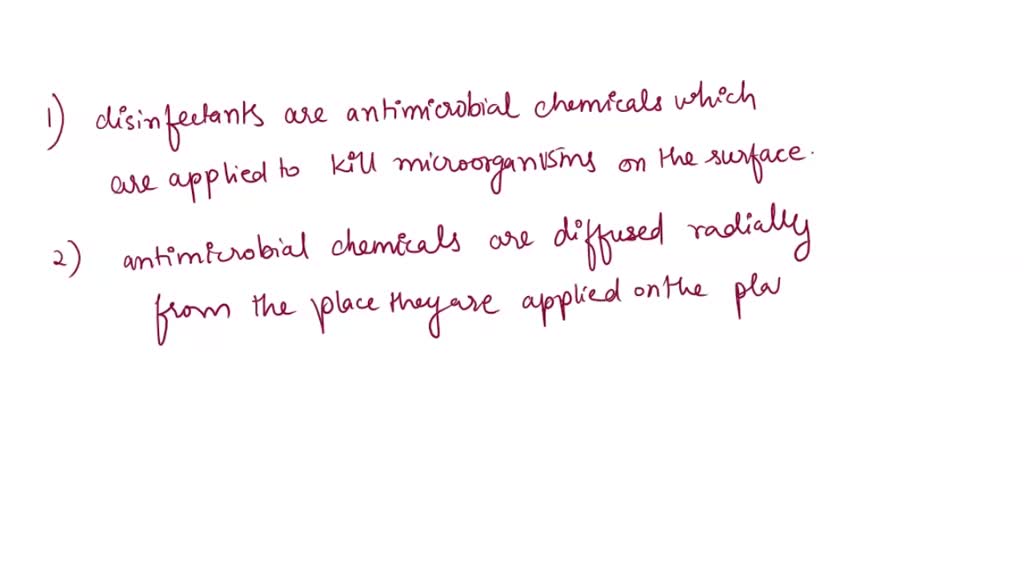 SOLVED: What is disinfectant? How is zone of inhibition produced? You ...