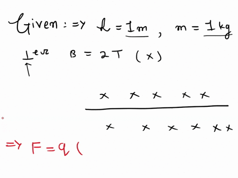 awire-of-length-l1m-and-mass-m1kg-is-perpendicular-to-a-constant-magnetic-field-with-magnitude-b2t-directed-into-the-pagewhat-is-the-direction-and-magnitude-of-the-current-needed-so-that-the-10663