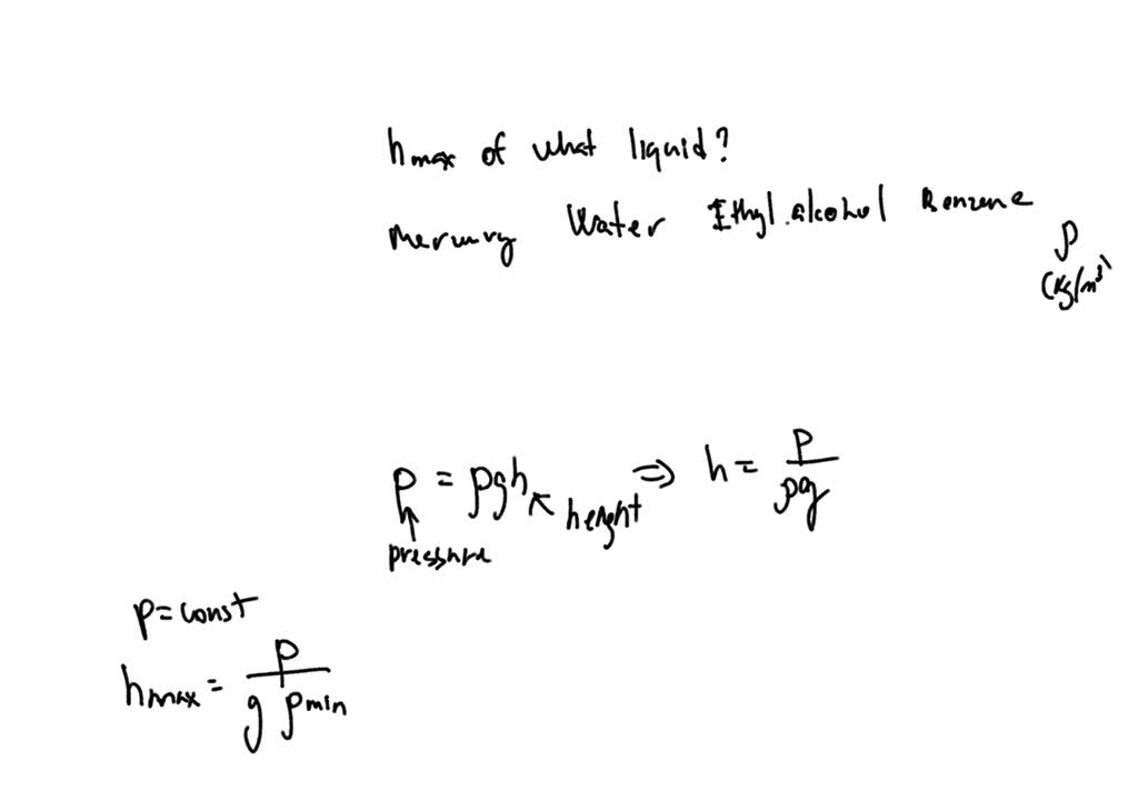 11. Several common barometers are built, with variety of fluids. For which of the following