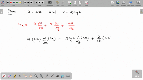 a-velocity-field-is-given-by-u-cx-and-v-2-cy2-where-c-is-a-constant-calculate-the-x-and-y-components-of-the-acceleration-at-what-point-in-the-flow-field-is-the-acceleration-zero-87704