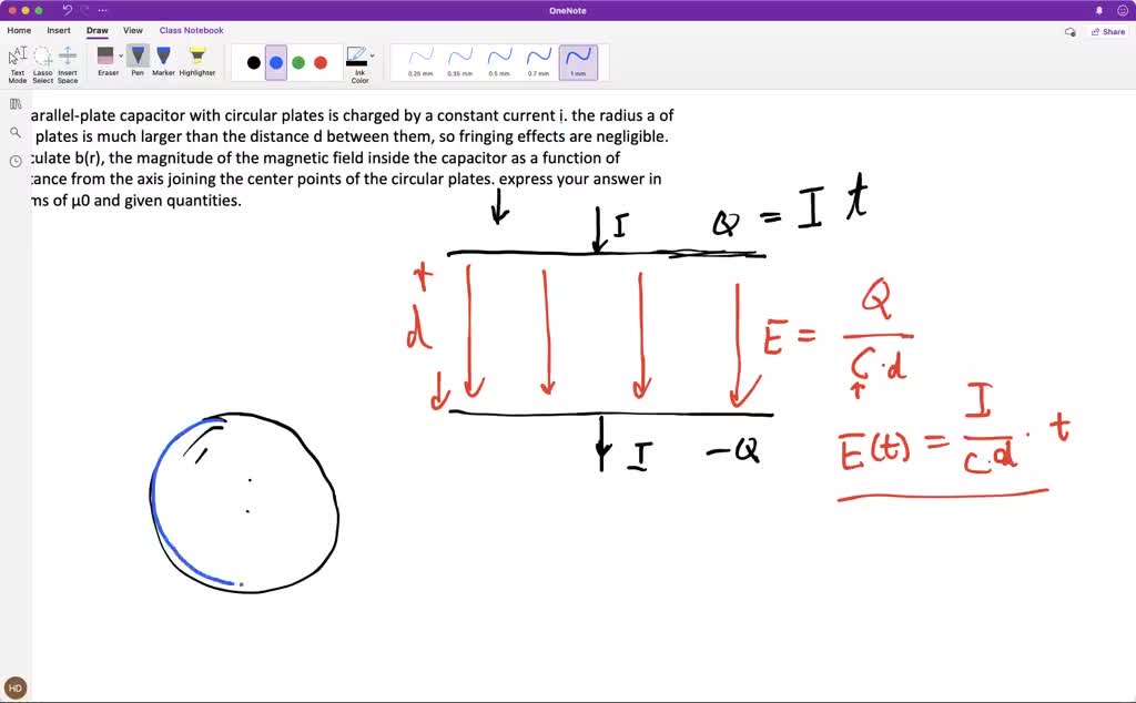 SOLVED: A Parallel-plate Capacitor With Circular Plates Is Charged By A ...