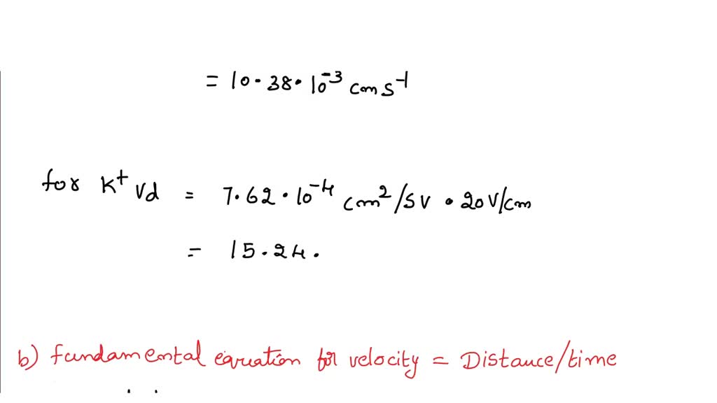 SOLVED (a) Calculate the drift speeds of Li^+, Na^+, and K^+ in water