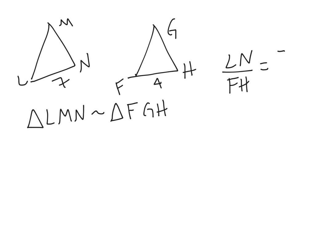 Solved Triangle Lmn Is Similar To Triangle Fgh And Lnfh 74 What Is The Ratio Of The Area 4501