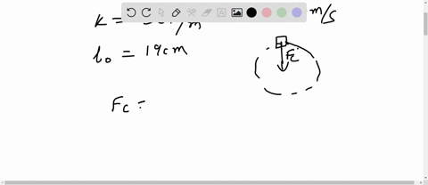 a-23-kg-mass-is-connected-to-a-spring-with-spring-constant-k-130-nm-and-unstretched-length-19-cm-the-pair-are-mounted-on-a-frictionless-air-table-with-the-free-end-of-the-spring-attached-to-a-friction