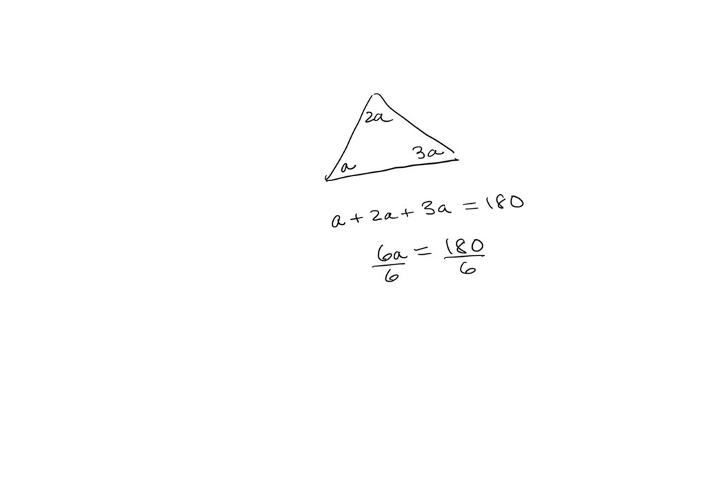 SOLVED: triangle has the following three angles: , 2a and 3a. Form and ...