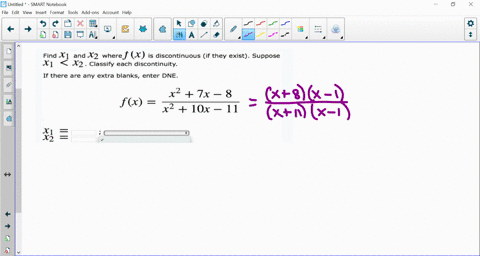 find-x1-and-x2-wherej-x-is-discontinuous-if-they-exist-suppose-x1-x2-classify-each-discontinuity-if-there-are-any-extra-blanks-enter-dne-x2-ix-8-fx-x2-ox-11-xz-submit-answer-tries-099-fx-has-99035