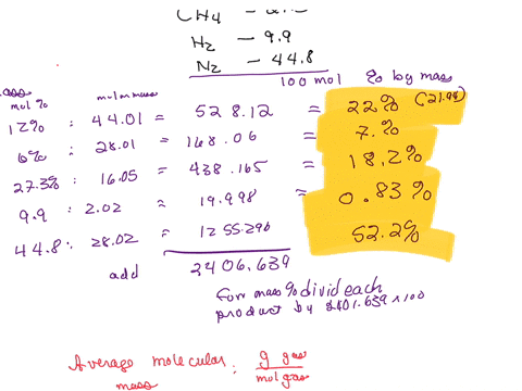 a-mixture-of-gases-is-analyzed-and-found-to-have-the-following-composition-in-mol-co2-120-co-60-ch4-273-h2-99-n2-448-a-determine-the-composition-of-the-gas-mixture-in-weight-b-determine-the-92995