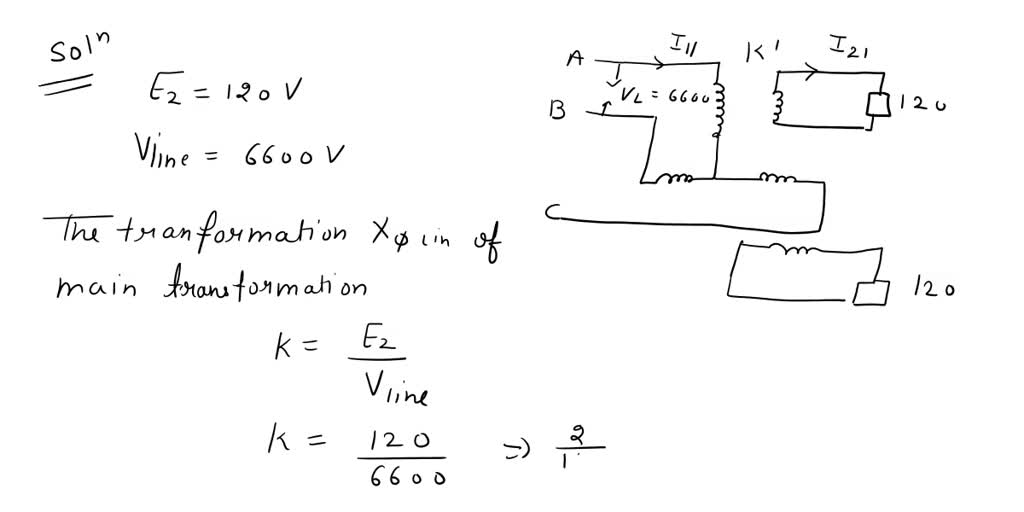 SOLVED: The line current of phase A entering a 3-phase Delta-Wye step ...