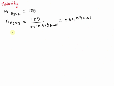 i-need-to-convert-the-given-mass-percent-h2o2-to-molarity-in-l-these-are-the-values-i-have-mass-solution-100g-mass-solute15-density103gmol-h2o2-mass-340147-90115