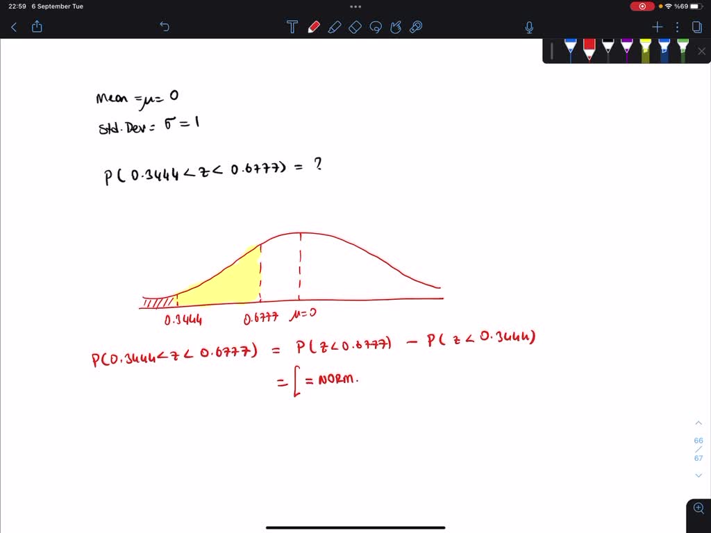 SOLVED Z is the standard normal variable. Use the Excel function