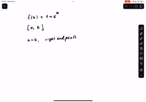 approximate-the-area-under-the-graph-of-fx1ex-from-x0-to-x2-using-4-approximating-rectangles-and-right-side-heights-ie-find-r4-round-to-4-decimal-places-98274