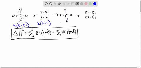use-the-molar-bond-enthalpy-data-in-the-table-to-estimate-the-value-of-hrxn-for-the-equationccl4g2f2gcf4g2cl2g-the-bonding-in-the-molecules-is-shown-average-molar-bond-enthalpies-hbond-bond-11692