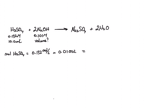 what-volume-in-milliliters-of-a-0101-m-naoh-solution-is-required-to-reach-the-equivalence-point-in-the-complete-titration-of-a-100-ml-sample-of-0132-m-h2so4-48535