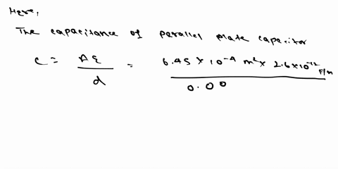 consider-a-parallel-plate-capacitor-having-an-area-of-645-104-m2-and-a-plate-separation-of-000187-across-which-a-potential-of-99-v-is-applied-if-a-material-having-a-dielectric-constant-of-26-75834