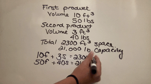 shipping-a-freight-company-has-shipping-orders-for-two-products-the-first-product-has-a-unit-volume-of-10-cu-ft-and-weighs-50-lb-the-second-products-unit-volume-is-3-cu-ft-and-it-weighs-40-l-59138