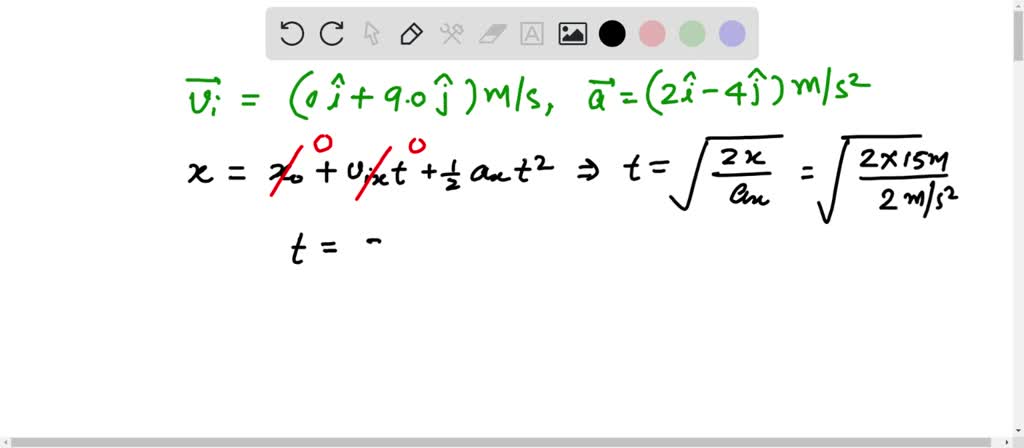 SOLVED: At t = 0, a particle leaves the origin with a velocity of 9.0 m ...