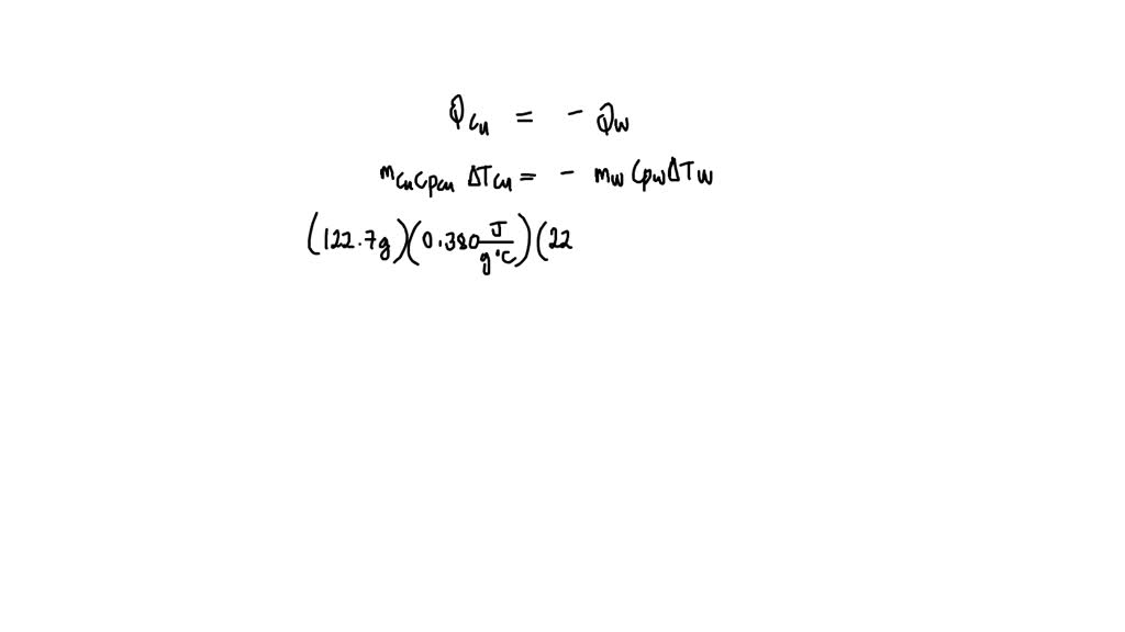 SOLVED: A 122.7 g piece of copper (specific heat 0.380 J/gï½¥Â°C) is ...