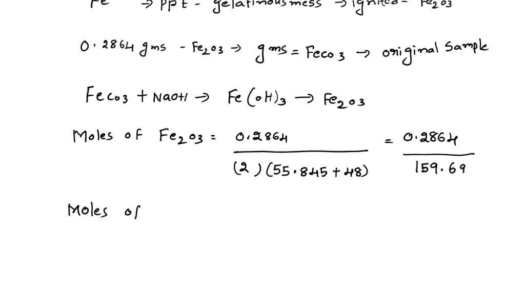In the gravimetric analysis of iron, hydroxide may be added to a