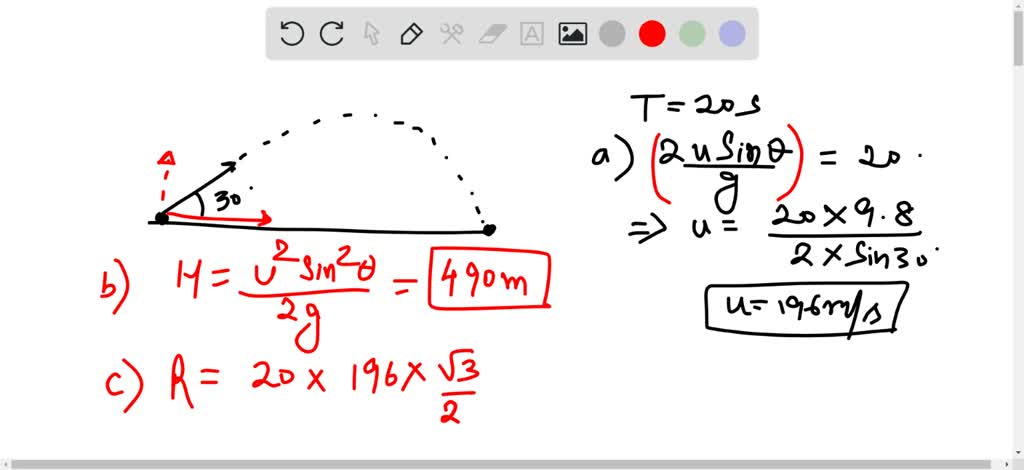 SOLVED: A Projectile Is Launched With A Speed Of 15 M/s At An Angle Of ...