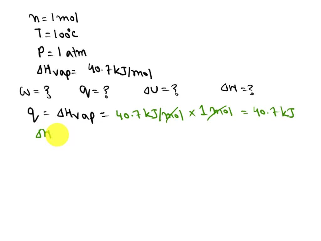 A sample of 1.00 mol H2O(g) is condensed isothermally and reversibly to