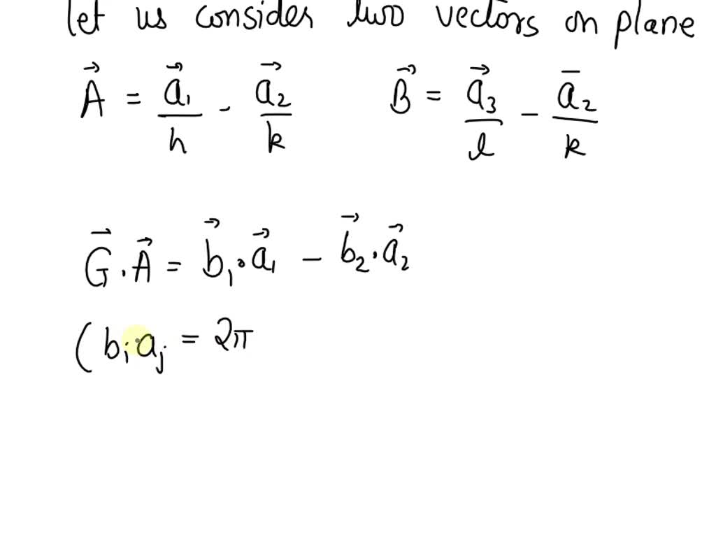 SOLVED: Assume a plane (hkl) in a crystal lattice. (1) Prove that the ...