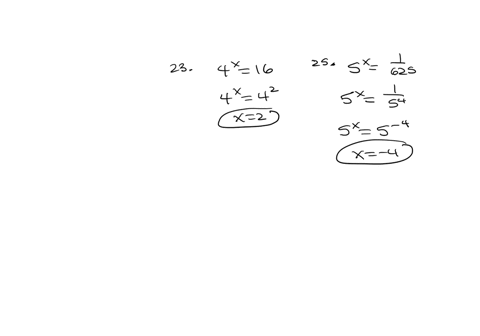 solving-an-exponential-equation-in-exercises-23-36-solve-the-exponential-equation-23-4-16-24-3-243-25-5-4-625-26-7-4-27_-64-28-32-29-8-30-24-31-e-14-32-et-66-33-610-216-34-58-325-35-23-256-3-82928