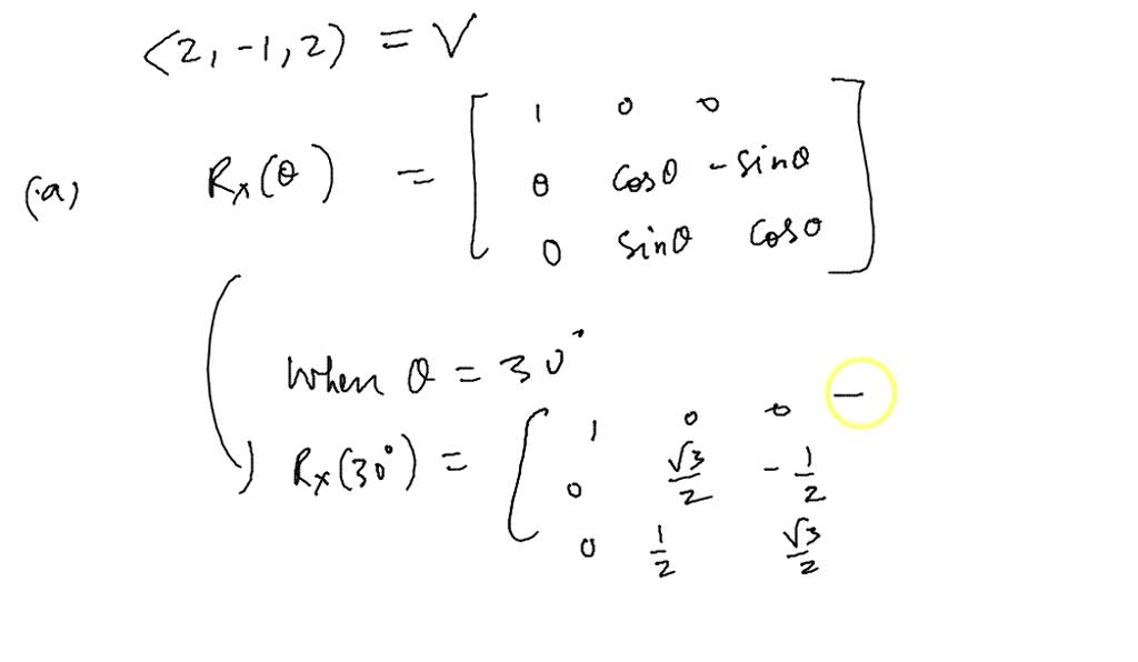 SOLVED: Use matrix multiplication to find the image of the vector (2 ...