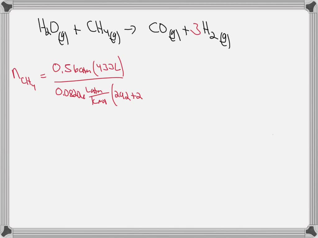 SOLVED: The reform reaction between steam and gaseous methane (CH4 ...