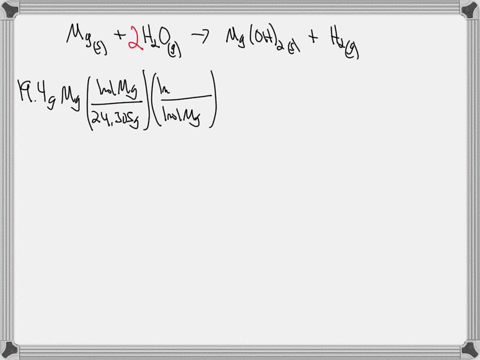 metallic-magnesium-reacts-with-steam-to-produce-magnesium-hydroxide-and-hydrogen-gas-if-194-of-mg-are-heated-with-14g-of-h2o-what-is-the-limiting-reaction-how-much-is-the-excess-reactant-is-62663