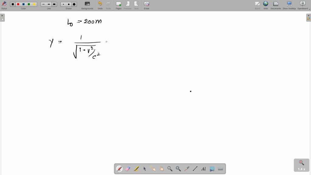 SOLVED A spaceship, 200 m long as seen on board, moves by the Earth at