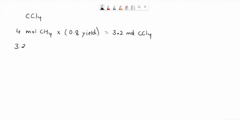 each-step-in-the-following-process-has-a-yield-of-800-ch44cl2ccl44hcl-ccl42hfccl2f22hcl-the-ccl4-formed-in-the-first-step-is-used-as-a-reactant-in-the-second-step-if-400-mol-ch4-reacts-what-79614