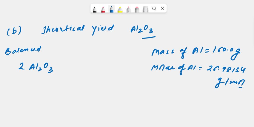 A chemist burns 160.0 g of Al in excess air to produce aluminum oxide