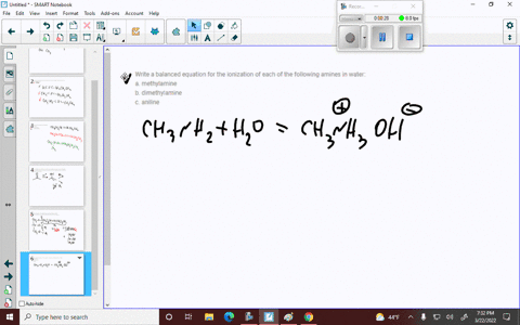 write-a-balanced-equation-for-the-ionization-of-each-of-the-following-amines-in-water-a-methylamine-49561