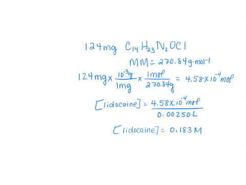 124-mg-of-lidocaine-hydrochloride-c14h23n2oci-in-a-total-volume-of-250-ml
