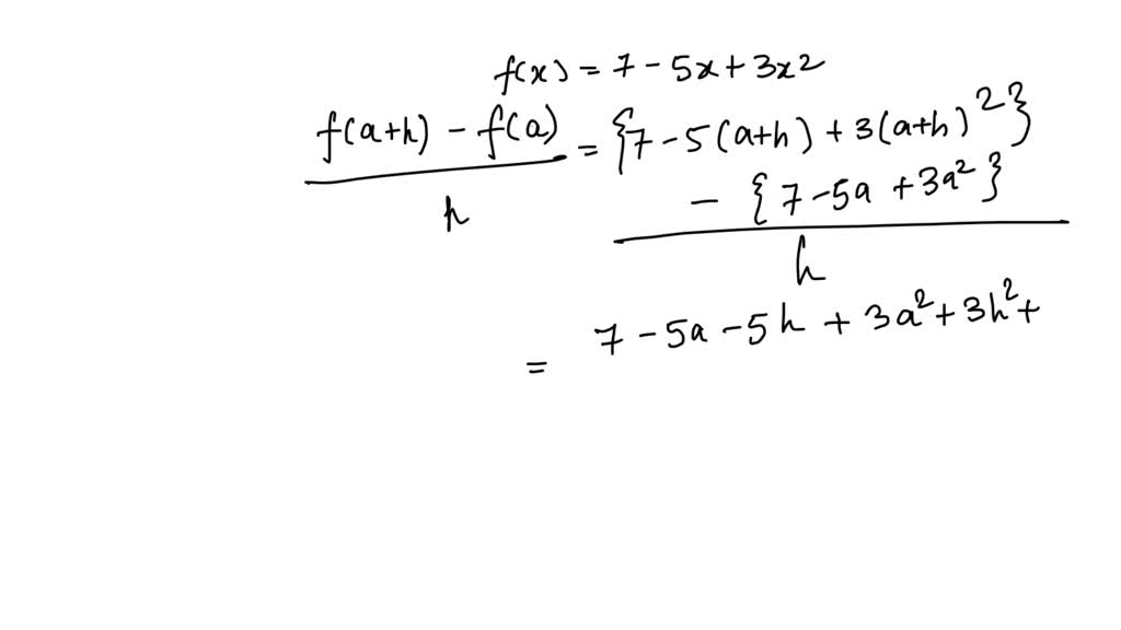 SOLVED: Find f(a), f(a + h), and the difference quotient f(a + h) − f(a ...