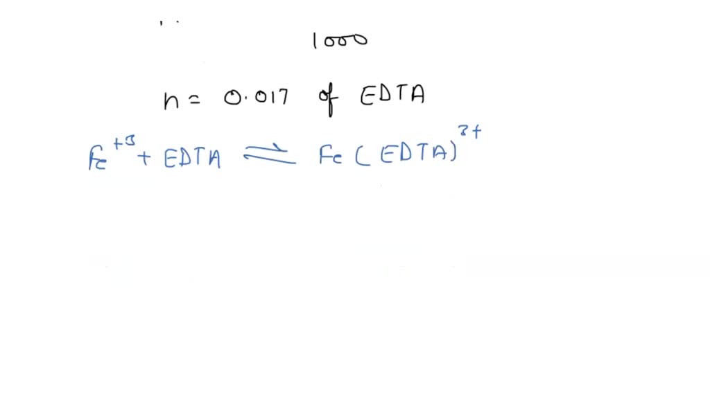 SOLVED Iron (III) forms a complex ion with EDTA according to the
