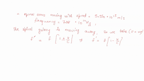consider-a-spiral-galaxy-that-is-moving-directly-away-from-earth-with-a-speed-v-3240105-msms-at-its-center-as-shown-in-the-figurefigure-1-the-galaxy-is-also-rotating-about-its-center-so-that-14017