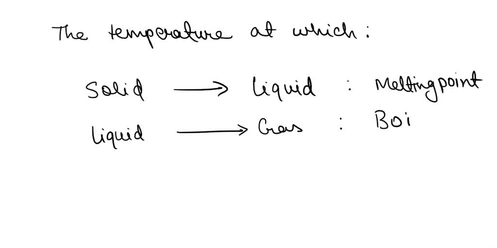 SOLVED The temperature at which a liquid a solid is called the
