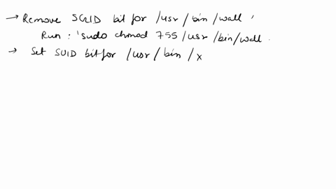 remove-the-sgid-bit-for-the-usrbinwall-file-set-the-suid-bit-for-the-usrbinxmms-program-do-not-change-any-other-permissions-on-the-file-delete-the-auditors-group-and-view-the-etcgroup-file-t-51011