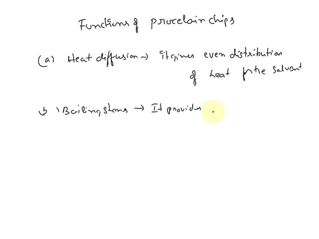 SOLVED function of porcelain chips in experiment