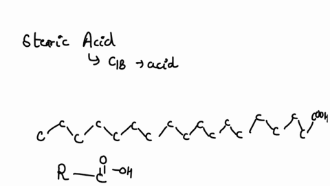 Write a chemical equation for the reaction that occurs between stearic acid  and triethanolamine under the conditions of the experiment. How does the  product of this reaction promote the formation of the