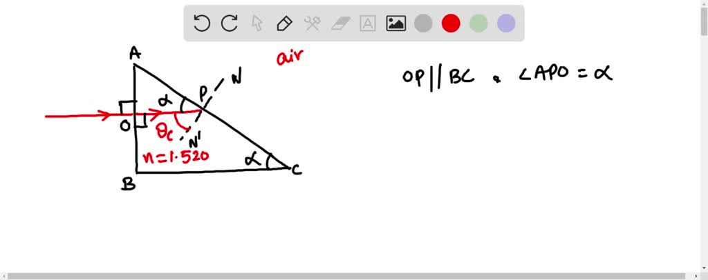 SOLVED: Question 3 1 pts Light is incident along the normal on face AB ...