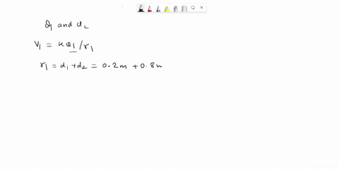 in-the-image-are-two-point-charges-q1-700x-10-6-cand-q2-400-x-10-6-c-separated-by-a-distance-d1-0200-m-calculate-the-potential-at-point-positioned-d2-00800-m-to-the-left-of-q1-potential-at-p-32057